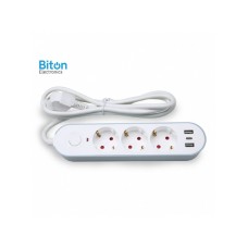 Biton Electronics GS03KU Prenosna priključnica (3x šuko+3xUSB) 1.5m