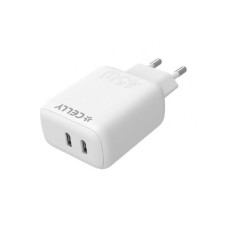 CELLY Kućni punjač ProPower od 45W sa 2 USB C konektora (TC2USBC45WWH)