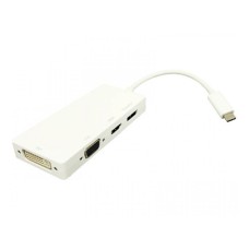 E-GREEN Adapter USB 3.1 tip C (M) - Display Port + HDMI + VGA + DVI (F) beli