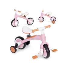 ECO TOYS Balans bicikl sa pedalama i pomoćnim točkovima 3u1 rozi