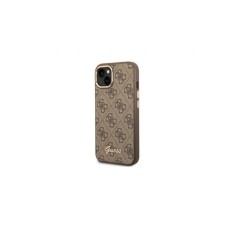 Guess Futrola za iPhone 14 Brown Metal Outline Script