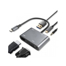 LINKOM Adapter-konvertor TIP C na HDMI+VGA+1xUSB 3.0+TIP C+AUDIO (783)