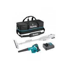 MAKITA Akumulatorski duvač lišća UB100DZ + akumulatorski usisivač CL108FDZW, 12V, 2x2,0 Ah CLX245SAX1