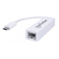 MANHATTAN Adapter USB 3.1 Gen 1 Type-C Muški/GLAN RJ45 Ženski, beli