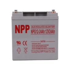 NPP NPG12V-24Ah, Gel battery, C20=24AH, T14, 166x126x174x181, 7,6KG, Light grey