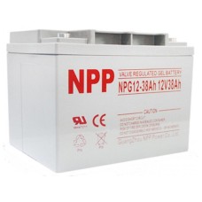 NPP NPG12V-38Ah, Gel battery, C20=38AH, T14,197*165*174*174, 11KG, Light grey