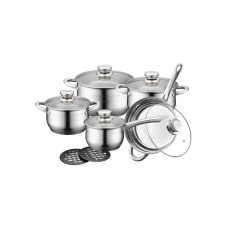 ROYALTY RL1232-12 ŠERPE SA POKLOPCEM SET 12 DELOVA INOX