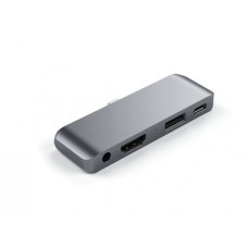 SATECHI Aluminium Type-C Mobile Pro Hub (HDMI 4k,1x Jack 3mm,1x USB-A,1x USB-C) - Space Grey