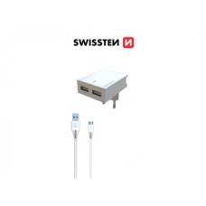 SWISSTEN Kuciste Punjaca 3A 2xUsb (Bela)