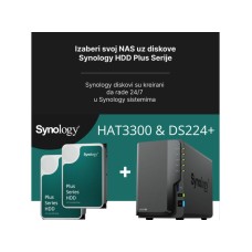 SYNOLOGY NAS Bundle DS224+ sa preinstaliranim 2 x 4TB HAT3300-4T