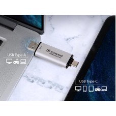 TRANSCEND Eksterni SSD 2TB, Tip-C / Tip-A, srebrni (TS2TESD310S)