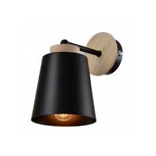 VESTA 425 ZIDNA LAMPA 1*E27 CRNA/DRVO